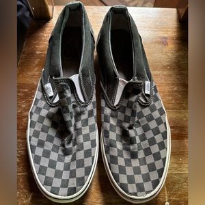 Vans Men's Black Checkered Slip-On Shoes
